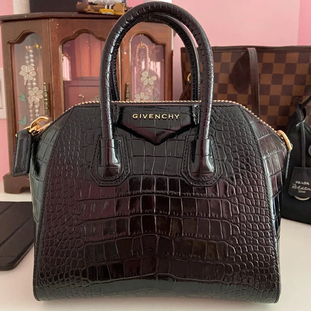 Givenchy Mini Antigona Bag in Crocodile Embossed Leather - Picture 1 of 5